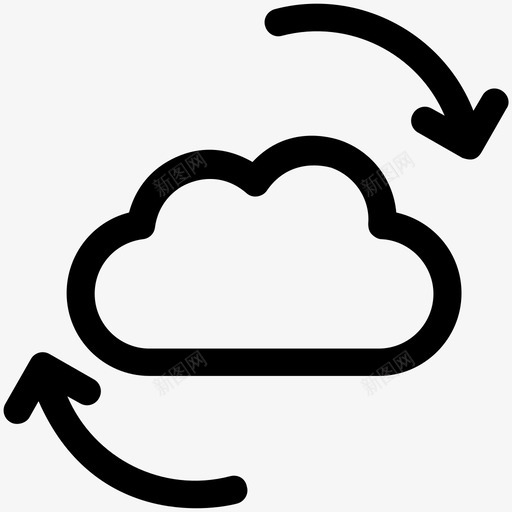 云同步云加载云刷新图标svg_新图网 https://ixintu.com 云刷新 云加载 云同步 云计算可爱的图标 更新云