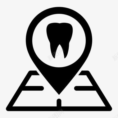 牙医地图销位置标记定位销图标图标