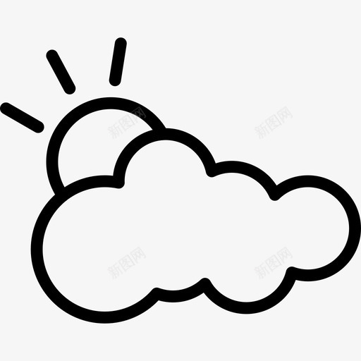 云与太阳明亮自然图标svg_新图网 https://ixintu.com 云与太阳 夏季 天气预报 明亮 自然