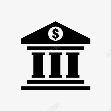 银行大楼多拉银行美元图标图标