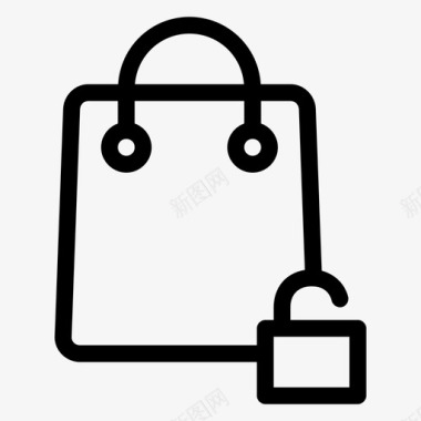 购物袋解锁购买钱包图标图标
