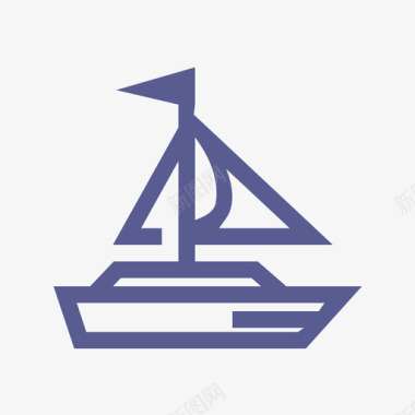 帆船小船图标图标