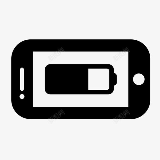 智能手机电池充电状态半电量图标svg_新图网 https://ixintu.com iphone充电 充电状态 半电量 智能手机电池 电源