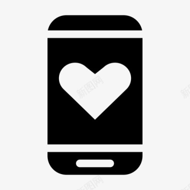 智能手机收藏夹手机心脏图标图标