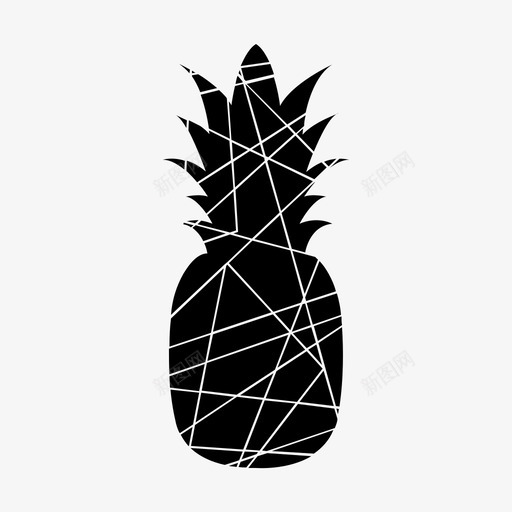 菠萝水果几何形图标svg_新图网 https://ixintu.com 几何形 夏季 水果 菠萝
