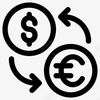 货币兑换外汇兑换商业可爱的图标图标