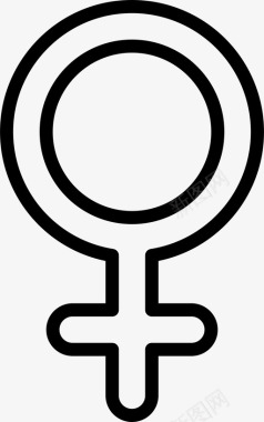 女性圆圈十字架图标图标