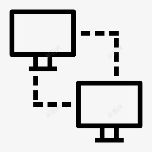 数据传输计算机连接图标svg_新图网 https://ixintu.com 互联网 数据传输 网络 联网和共享 节点 计算机 连接