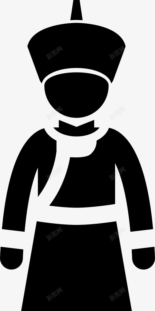 蒙古族男装民族服装图标svg_新图网 https://ixintu.com 民族服装 蒙古族男装