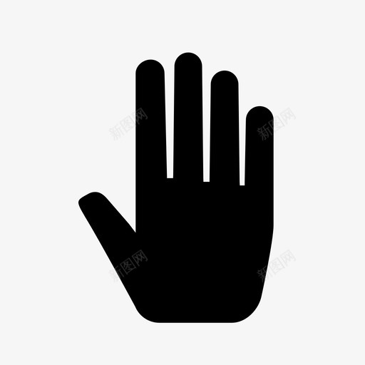 张开的手手指手掌图标svg_新图网 https://ixintu.com 实心 张开的手 手指 手掌