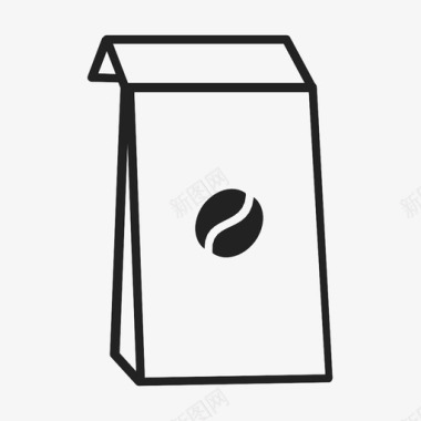 咖啡袋咖啡粒磨碎的咖啡图标图标