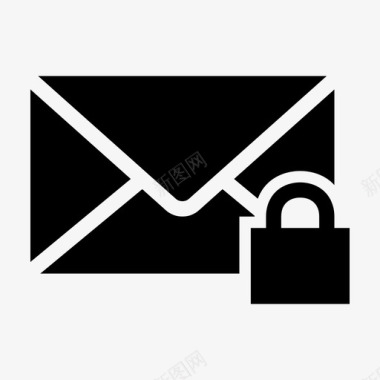 电子邮件锁定黑邮件电子邮件图标图标
