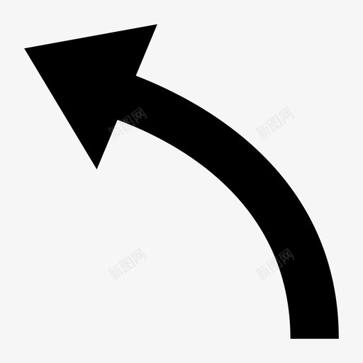 左箭头方向转弯图标svg_新图网 https://ixintu.com 向上 左箭头 方向 箭头和方向图示符 转弯