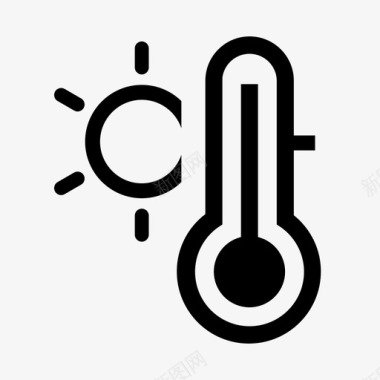 热的温度计热的夏天的图标图标