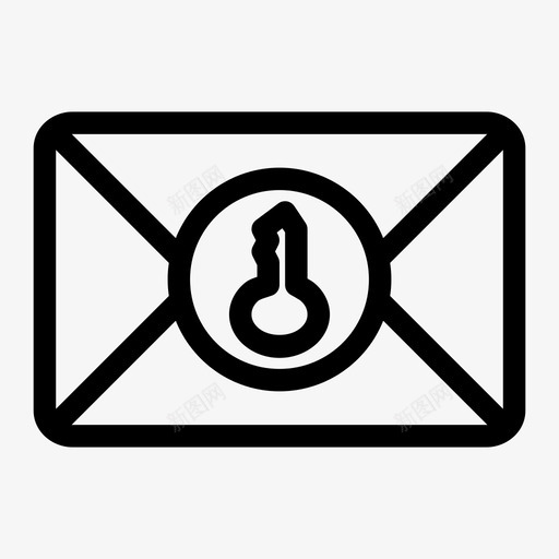 信封钥匙信件隐私图标svg_新图网 https://ixintu.com 信件 信封钥匙 安全 隐私