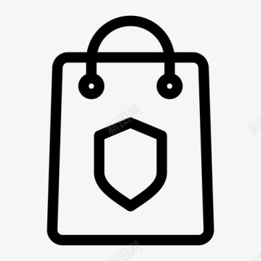 购物袋安全电子商务市场图标图标