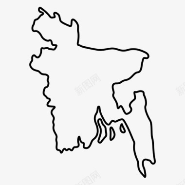 孟加拉国国家地图地理图标图标
