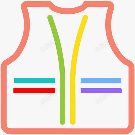 救生衣反光夹克图标svg_新图网 https://ixintu.com 反光夹克 救生衣