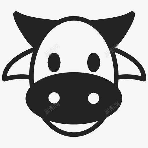 牛动物表情图标svg_新图网 https://ixintu.com 动物 牛 脸 表情 鼻子