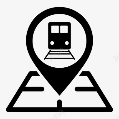 列车地图销位置标记定位销图标图标