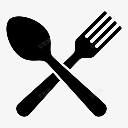 吃饭晚餐叉子图标svg_新图网 https://ixintu.com 勺子 叉子 吃饭 晚餐 银器