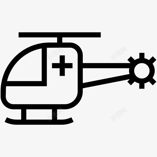 空中救护紧急飞行直升机图标svg_新图网 https://ixintu.com 医疗后送 医疗和卫生线图标 医疗直升机 直升机 空中救护 紧急飞行