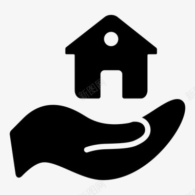 家庭保险手房子图标图标