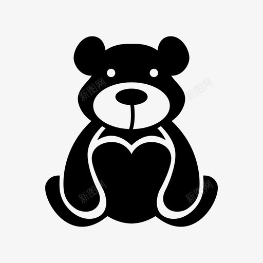 熊动物娃娃图标svg_新图网 https://ixintu.com 动物 娃娃 心 心形动物 泰迪 熊 爱