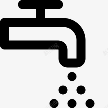 自来水浴室水滴图标图标