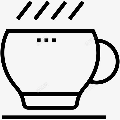 茶杯咖啡杯热饮图标svg_新图网 https://ixintu.com 厨具线图标 咖啡杯 海 热茶 热饮 茶杯