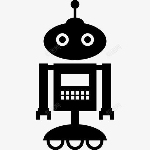 头上有天线的站在轮子上的机器人技术机器人图标svg_新图网 https://ixintu.com 头上有天线的站在轮子上的机器人 技术 机器人