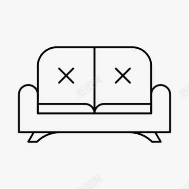 沙发家具长椅图标图标