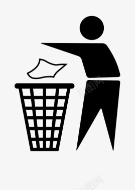 整洁的人干净的城市不乱扔垃圾图标图标