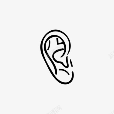 耳朵附件软骨图标图标