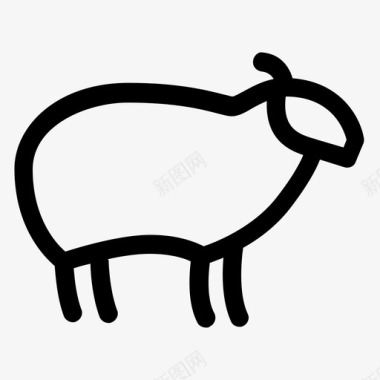 绵羊山羊羊毛脂图标图标