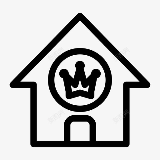 重要的房子圆圈皇冠图标svg_新图网 https://ixintu.com 圆圈 家 皇冠 重要的房子