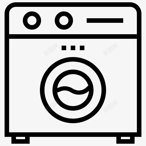 洗衣机洗衣房家用电器图标svg_新图网 https://ixintu.com 家用电器 洗衣房 洗衣机 电器 电子和设备线图标