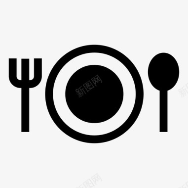 盘子食物叉子图标图标