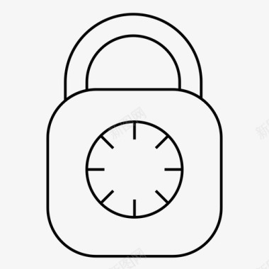 方形组合锁锁定密码图标图标
