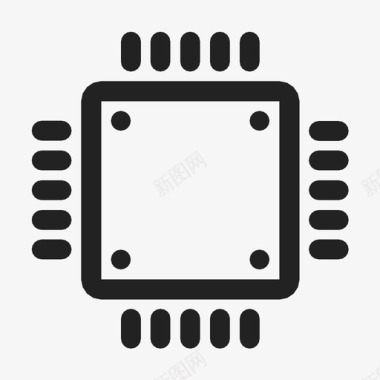 微芯片信息技术处理器图标图标
