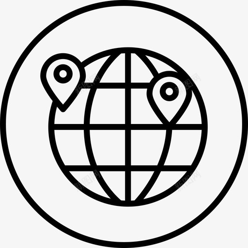 环球国际地理位置图标svg_新图网 https://ixintu.com 世界 国际 地理位置 物流配送 环球 运输