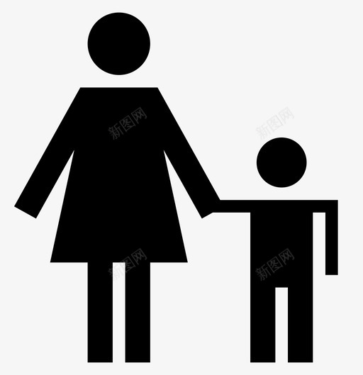 守护女人孩子母亲图标svg_新图网 https://ixintu.com 人类象形文字 孩子 守护女人 母亲 父母
