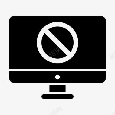 监视器被阻止计算机显示器计算机监视器图标图标