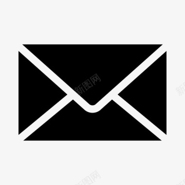 电子邮件黑信信封图标图标