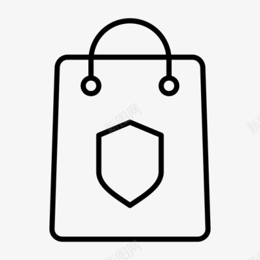 安全购物袋电子商务网上购物车图标图标