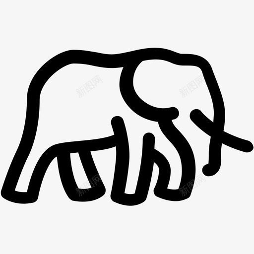大象动物大图标svg_新图网 https://ixintu.com 动物 大 大象 小飞象 象牙 鼻子