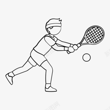 网球反手男子图标图标
