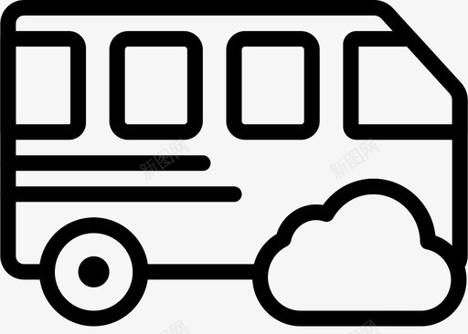 添加汽车到云运输车辆图标图标
