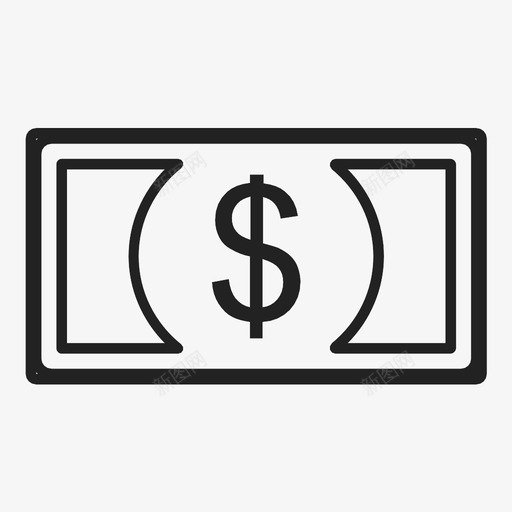 美元钞票面包图标svg_新图网 https://ixintu.com 付款 现金 美元 财富 货币 钞票 钱 面包