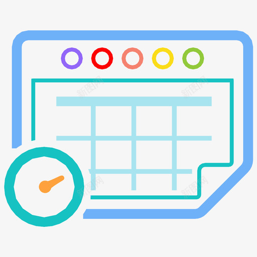 日历时钟计划图标svg_新图网 https://ixintu.com 日历 时钟 时间表 计划